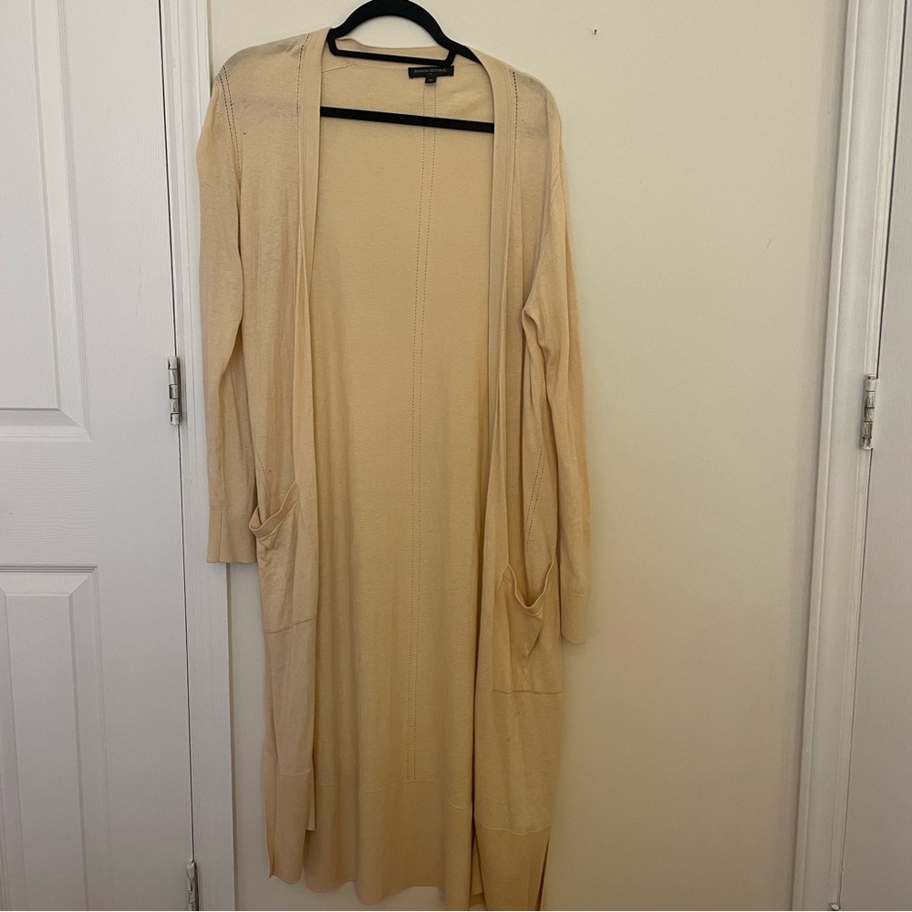 Pale yellow/beige duster cardigan